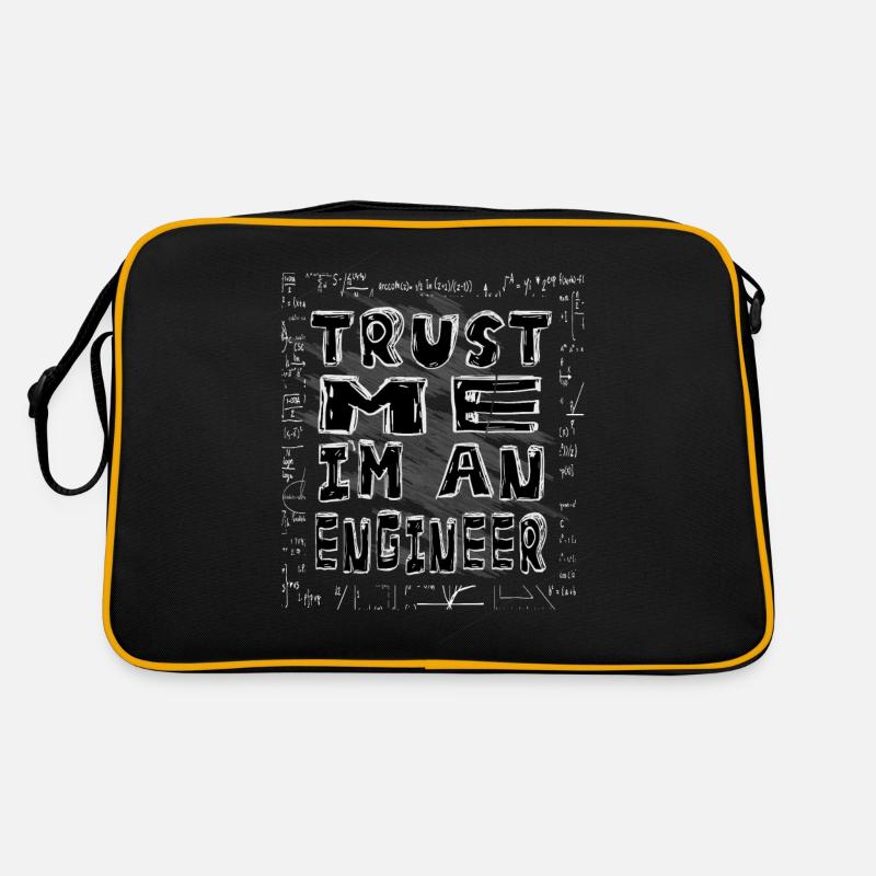 Trust me I ́m an Engineer. I am an engineer - Retro Bag - black/gold