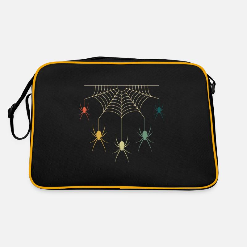 Spinnen - Retro Tasche - Schwarz/Gold