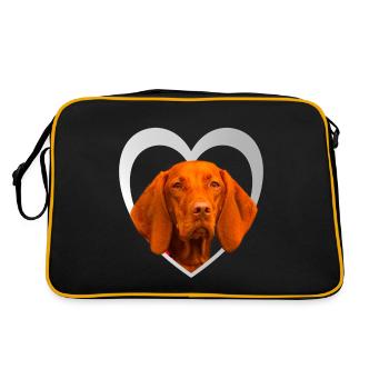 I Love my Vizsla - Chien de coeur - Vizsla - Sac Retro - noir/or - Dos