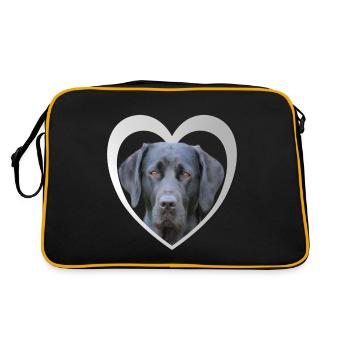 I Love my Labrador - Labrador Hunde - Retro Tasche - Schwarz/Gold - Hinten