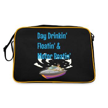 Boat and motorboat captain and boating - Retro Bag - black/gold - Back