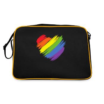 Rainbow Heart LGBT CSD Love - Retro Bag - black/gold - Back