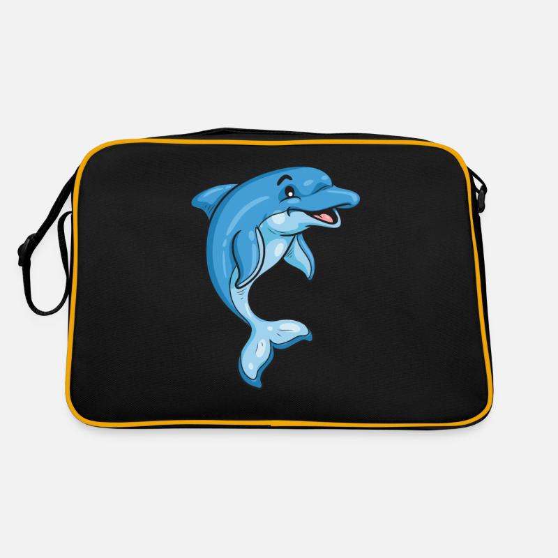 Delfin - Retro Tasche - Schwarz/Gold
