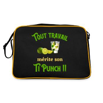 Tout travail mérite son TI PUNCH humour apero - Sac Retro - noir/or - Dos