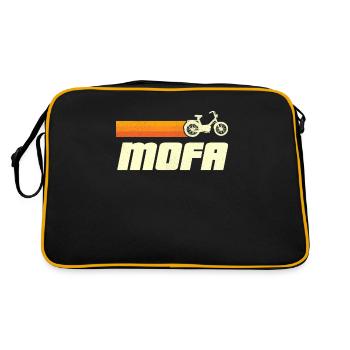 Mofafahrer Mofa fahren Retro Vintage Mofafahren - Retro Tasche - Schwarz/Gold - Hinten