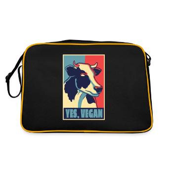 AFFICHE VACHE VEGAN - Sac Retro - noir/or - Dos