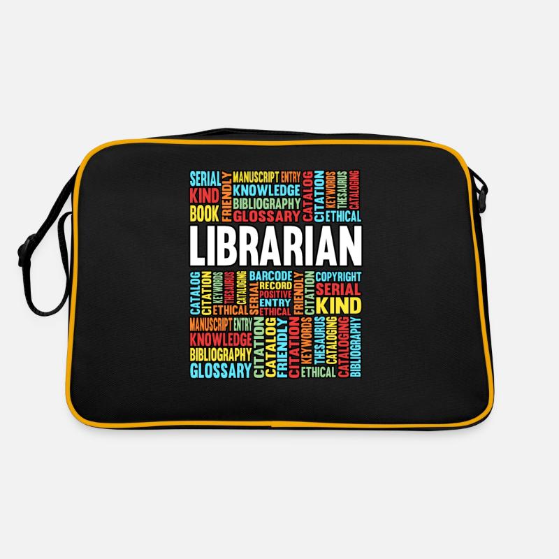 Bibliothek Buch E-Book Thriller Schriftsteller - Retro Tasche - Schwarz/Gold