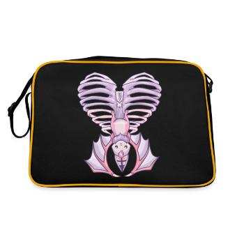 Nu Goth, Pastel Goth Aesthetic, Witchy Creepy Cute - Retro Tasche - Schwarz/Gold - Hinten
