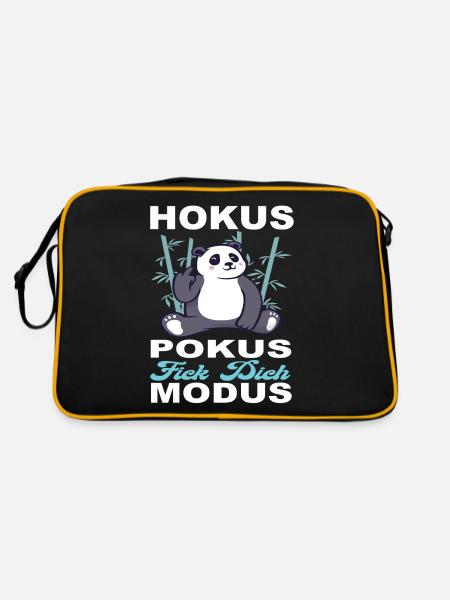 Hokus Pokus Modus - Retro Tasche - Schwarz/Gold - Hinten
