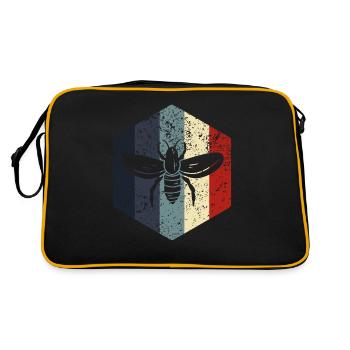 Imker Biene Retro Imkerin Geschenke - Retro Tasche - Schwarz/Gold - Hinten