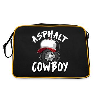 Camion routier routier routier asphalte cow-boy cadeau - Sac Retro - noir/or - Dos