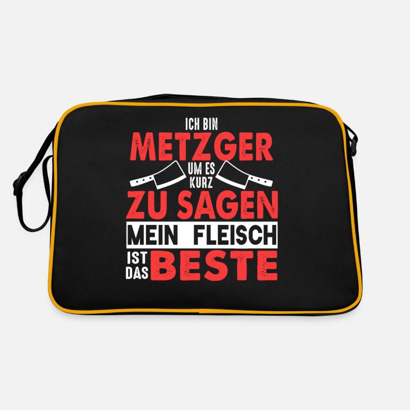 Metzger Fleischer Fleisch Fleischerei Geschenk Retro Tasche