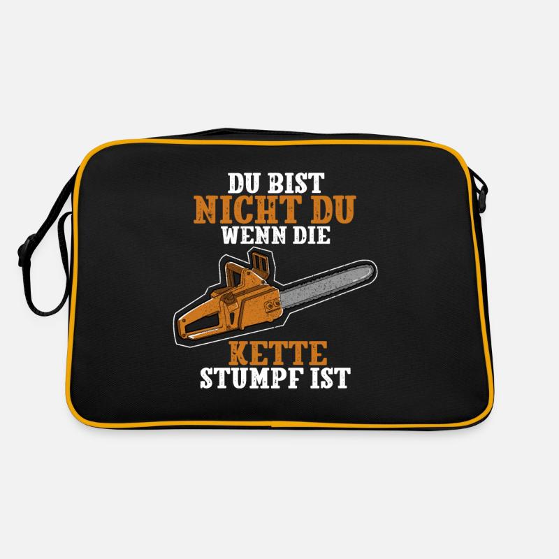 Holzfäller Kettensäge Retro Tasche