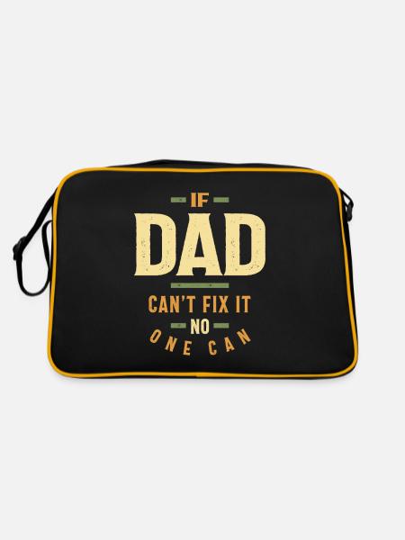 Si papa ne peut pas le réparer, personne ne peut | Papa et grand-père - Sac Retro - noir/or - Dos