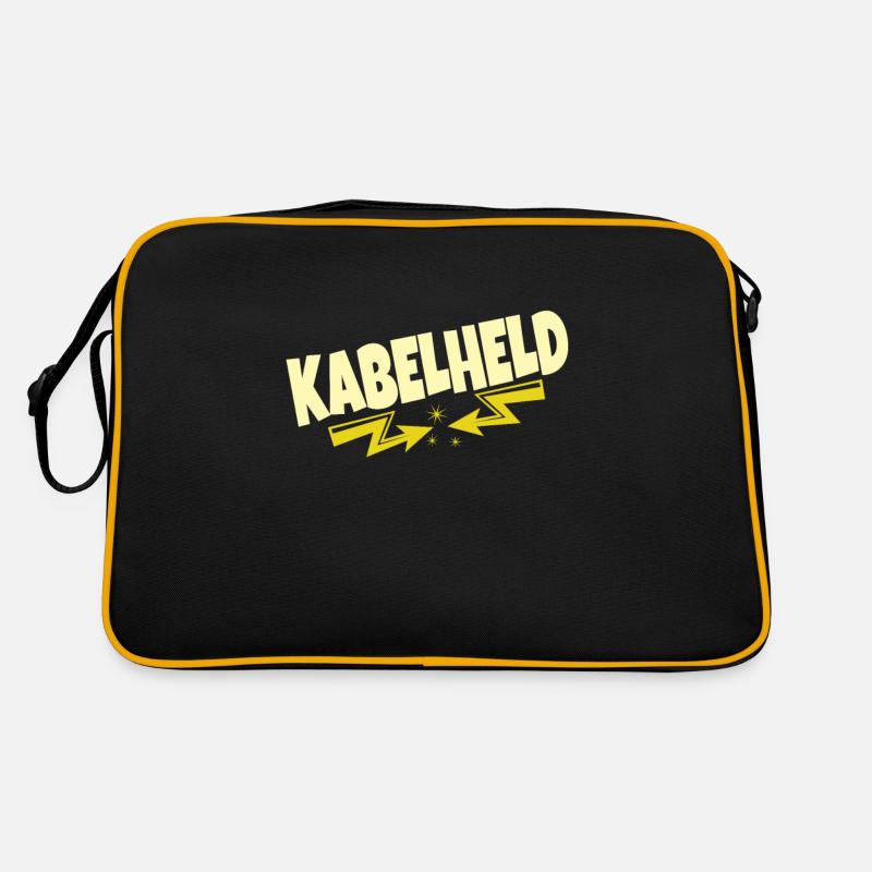 Kebelheld Elektriker Elektroniker Elektrotechniker - Retro Tasche - Schwarz/Gold