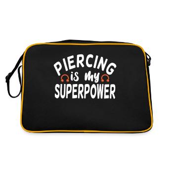 Piercing Is My Superpower Piercing Fun - Retro Bag - black/gold - Back