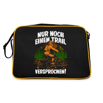 Nur noch einen Trail - Mountainbike - Retro Tasche - Schwarz/Gold - Hinten