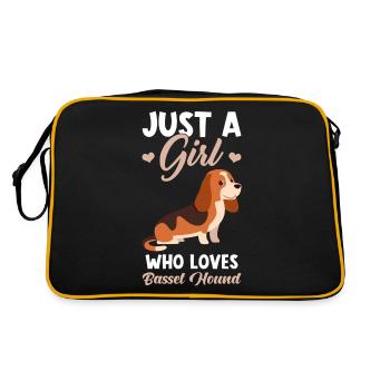 Basset Hound - Sac Retro - noir/or - Dos