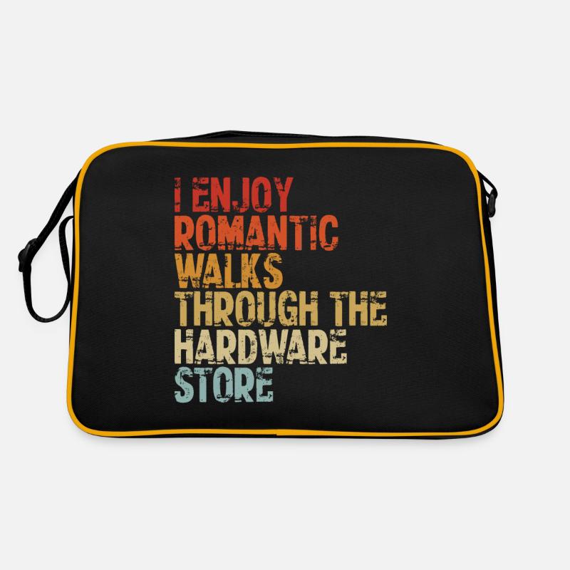 I Enjoy Romantic Walks Through The Hardware Store - Retro Bag - black/gold