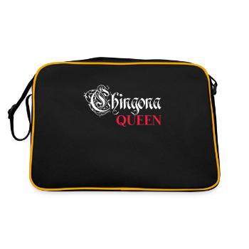 Chingona queen. - Retro Tasche - Schwarz/Gold - Hinten