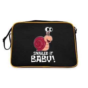 Snailed It Baby - Funny Snail - Retro Bag - black/gold - Back