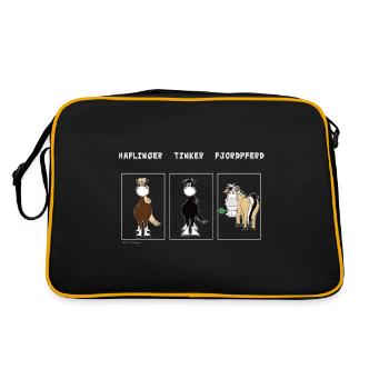 Fjord horse is different from Haflinger Tinker horse - Retro Bag - black/gold - Back