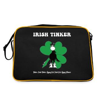 Tinker, Irish Tinker, Gypsy Cob, Gypsy Vanner - Retro Tasche - Schwarz/Gold - Hinten
