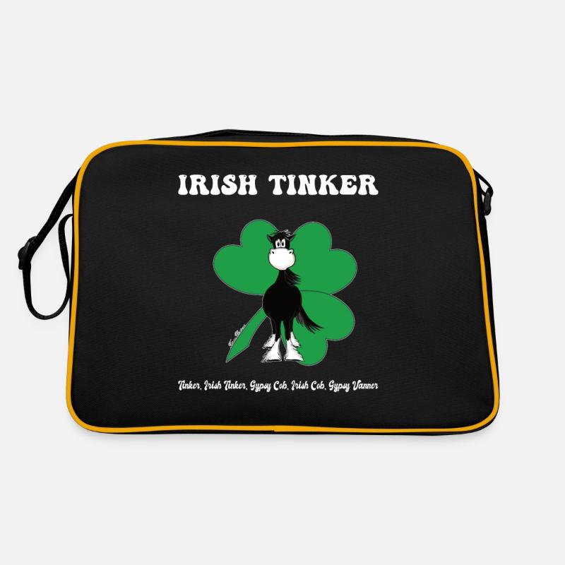 Tinker, Irish Tinker, Gypsy Cob, Gypsy Vanner - Sac Retro - noir/or