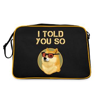 Dogecoin Cryptocurrecy Lustige Dogecoin - Retro Tasche - Schwarz/Gold - Hinten