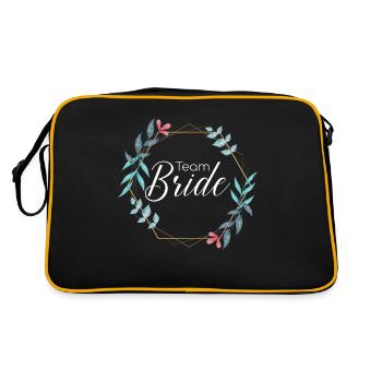 Team Bride - JGA Junggesellenabschied Bride - Retro Tasche - Schwarz/Gold - Hinten