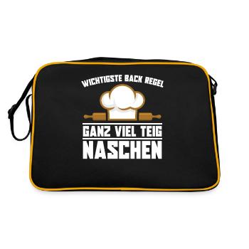 Bäcker Backen Konditor - Retro Tasche - Schwarz/Gold - Hinten