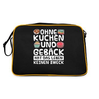 Bäcker Backen Konditor - Retro Tasche - Schwarz/Gold - Hinten