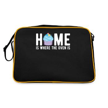 Bäcker Backen Konditor - Retro Tasche - Schwarz/Gold - Hinten