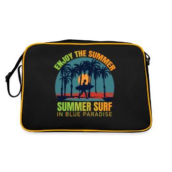Surfer Surfboard Vintage Summer Surf - Retro Bag - black/gold - Back