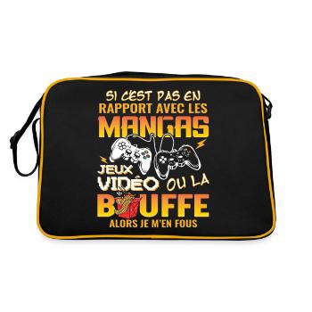 Cadeau Ado Geek Garçon Otaku Manga Et Jeux Vidéo - Sac Retro - noir/or - Dos