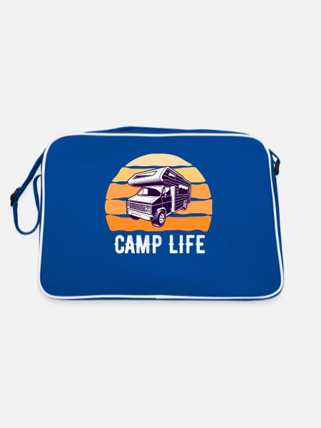 Camp Leben - Retro Tasche - Blau/Weiß - Hinten