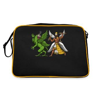 Tiamat und Marduk Sumerian Mythologie - Retro Tasche - Schwarz/Gold - Hinten
