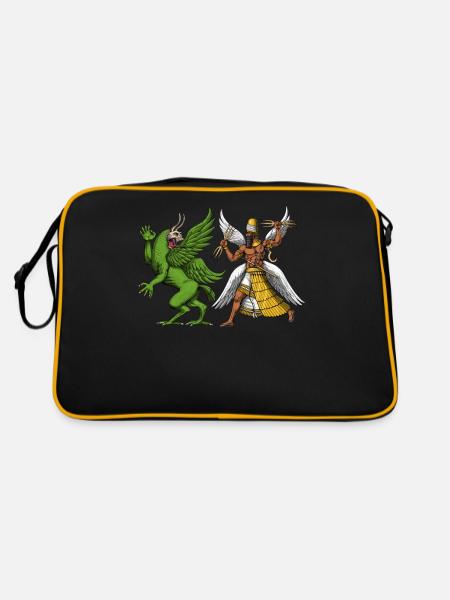 Tiamat And Marduk Sumerian Mythology - Retro Bag - black/gold - Back