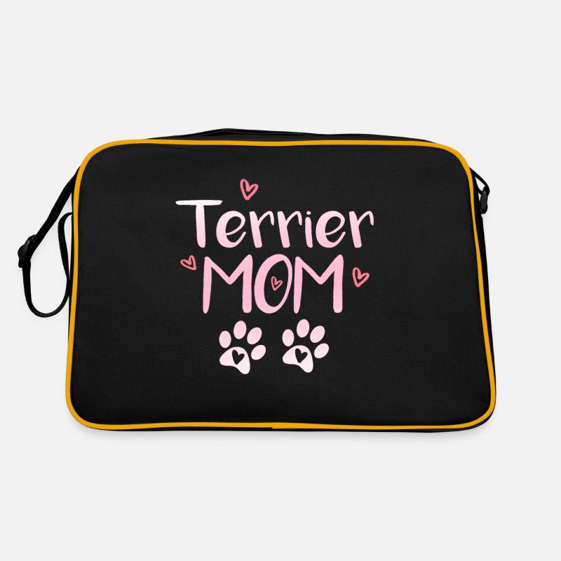 Terrier Mom - Retro Tasche - Schwarz/Gold