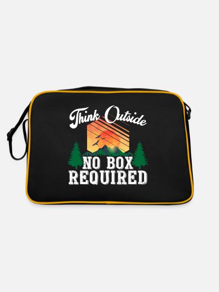 Think outside No box required - Outdoor hiking - Retro Bag - black/gold - Back