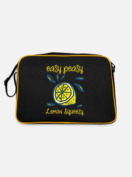 Easy Peasy Lemon Squeezy - Retro Tasche - Schwarz/Gold - Hinten