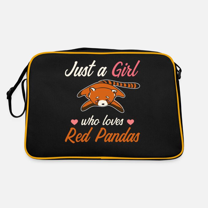 Roter Panda - Retro Tasche - Schwarz/Gold