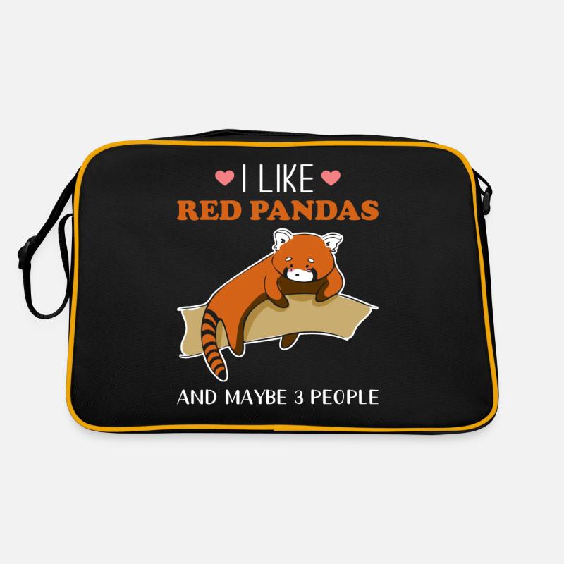 Roter Panda - Retro Tasche - Schwarz/Gold