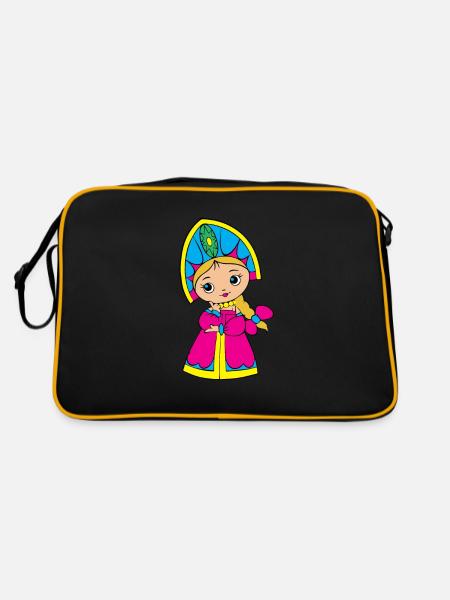 Matryoshka Dolls Russian Gifts - Retro Bag - black/gold - Back