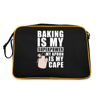 Bäcker Backen Konditor - Retro Tasche - Schwarz/Gold - Hinten