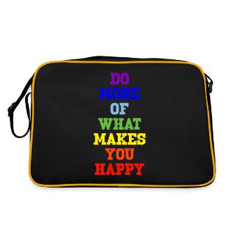 peace regenbogen - Retro Tasche - Schwarz/Gold - Hinten