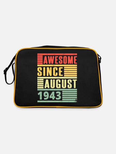 Awesome Since August 1943 Birthday Gift - Retro Bag - black/gold