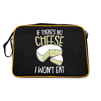 Cheese Cheese Cheddar Mouse Cheese Piece Saying Gift - Retro Bag - black/gold - Back