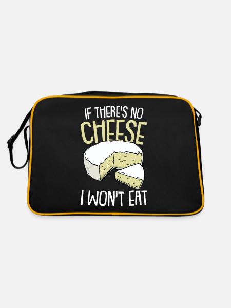 Cheese Cheese Cheddar Mouse Cheese Piece Saying Gift - Retro Bag - black/gold - Back