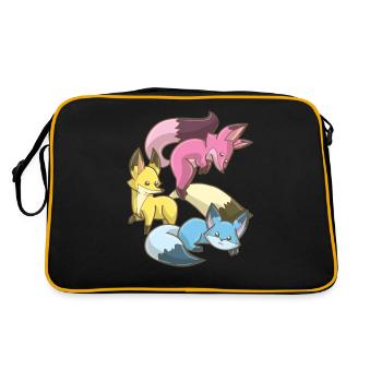 Pansexual Fox,Kawaii Pastel Goth Anime Art Pan - Retro Bag - black/gold - Back